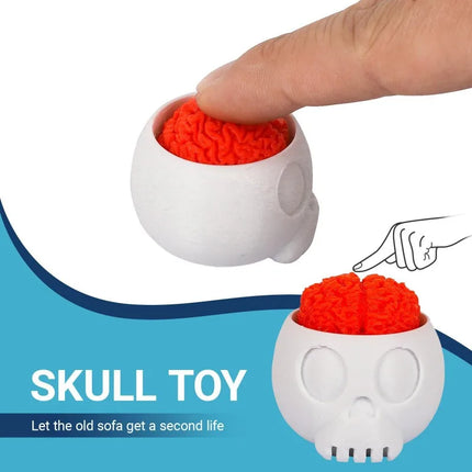 10/1pcs Fun 3D Printed Skull Brain Clicker Keychain Skull Button Fidget Clicker Mechanical Keyboard Bag Pendant Stress Relief
