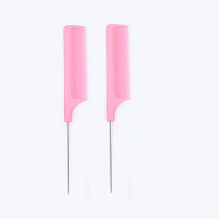 Professional Hair Tail Combs Stainless Steel Salon Cut Styling Comb Spiked Hair Care Styling Tools Barber Accessories Fine Teeth