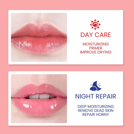 Reduce Lip Wrinkle Line DayNight Repair Lip Balm for Dry Chapped Cracked Dry Lips Moisturizing Hydrating Lip Mask for Women Men