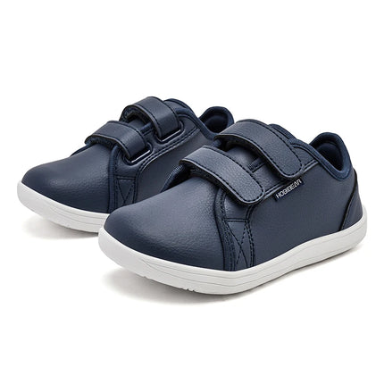 HOBIBEAR Kids Barefoot Shoes Little/Big Kids Wide Toe Minimalist Sneakers Lightweight Hook and Loop Artificial Leather Shoes