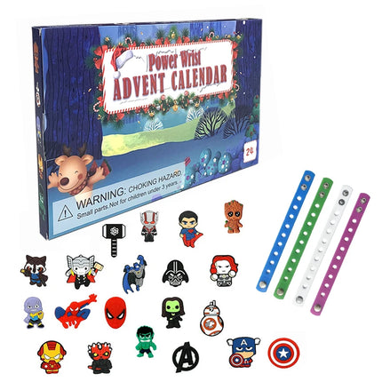 New Year Marvel Advent Calendar Box Countdown Avengers Spiderman Iron Man Anime Minifigures Model Children Christmas Toy Gift