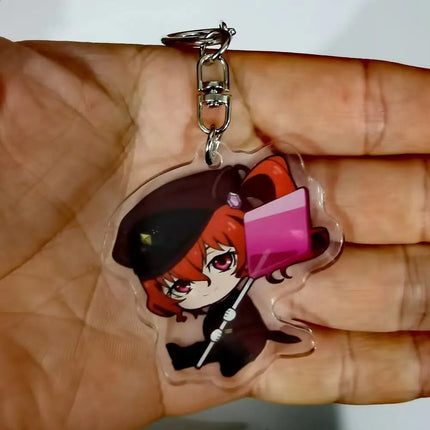 Anime Bungou Stray Dogs Arcylic Keychain Atsushi Nakajima Dazai Flower Key Chain Women Men Accessories Bag Pendant Chaveio Gifts