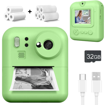 Kids Camera Instant Print Photo, Portable Thermal Printing Camera Toy with HD Digital Video, for 3-12 Years Old Boys Girls