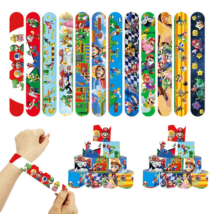 Super Mario Theme Birthday Party Supplies - Favors Gifts Stamps Bracelets Stickers Gift Bag Pinata Fillers Christmas Decoration