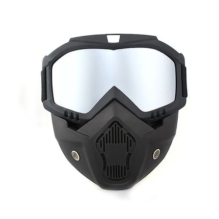 Motocross Tactical Cycling Goggles Face Mask Detachable Adjustable Glasses Mask Snowboard Eyewear Riding Proof Windproof