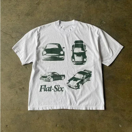Summer 2000S New Fashion Kawaii Oversized Graphic T-Shirts Male Y2K Street Retro Pure Cotton Plus T-Shirt Casual Couple Tops