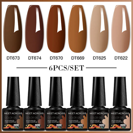 6pc Nail Gel Polish Set DIY Nail Art Semi Permanent UV LED Gel Kit For Nails Decoration Manicure Soak Off Painting Vernis Design