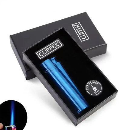 Clipper Portable Grinding Wheel Flint Inflatable Lighter Metal Smokeless Butane Gas Smoking Ignition Tool Accessories Box