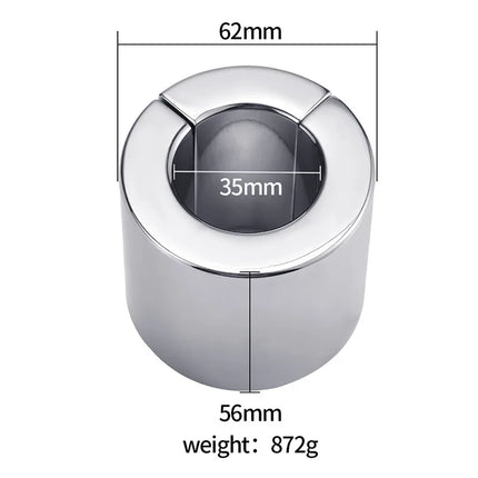 Stainless Steel Magnetic Ball Stretcher Heavy Silver Penis Ring Cock Weighted Exercise Scrotum Pendant Male Bondage Sex Toys