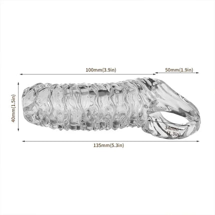 Penis Enlargement Sex Toys For Men Cock Ring Stretcher Extender Sleeve Reusable Condoms Goods Adults Products Erotic Couple Tool