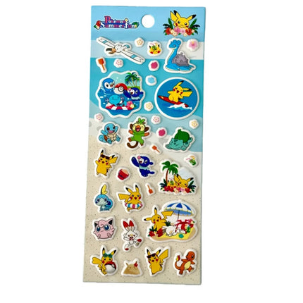Genuine Pokemon Puffy Foam Stickers Anime Cartoon Pikachu Eevee 3D Decals for Girls Gifts Scrapbooking Phone Notebook Decor