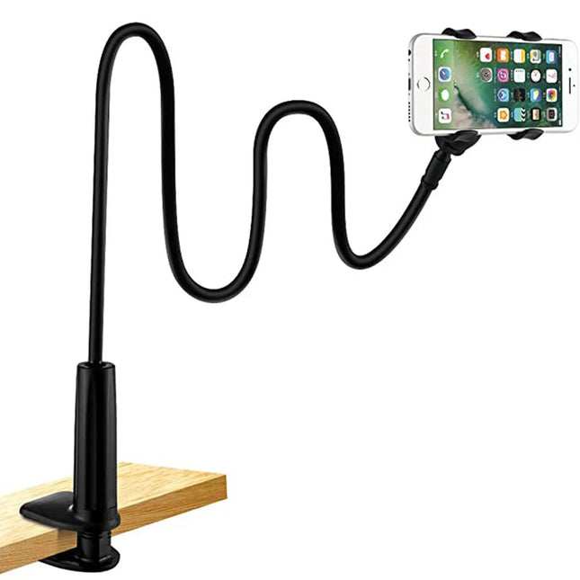 Lazy Phone Holder Flexible Gooseneck Mount Clamp Stand for iPhone Android Cellphone Bed Desk Phone Holder 360° Mobile Phone Clip