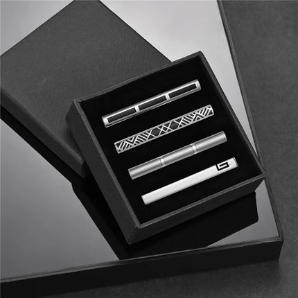 Minimalist Tie Clip For Men Tie Clip To Man Shirt Business Party Gift Box Jewelry Men's Cuff Luxury Man Fashion Cufflinks Lawyer