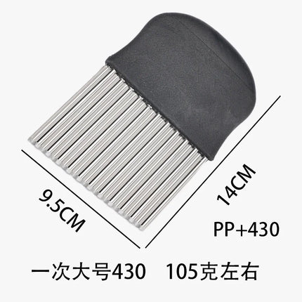 Crinkle Cutter,Upgraded Stainless Steel Crinkle Knife, Safety Kitchen French Fry Chip Cutter