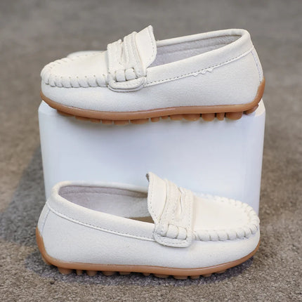 Boys Moccasins Shoes Fashion Solid Color Kids School Causal Shoes Breathable Non-slip Children Slip-on Flats Loafers Size 21-30