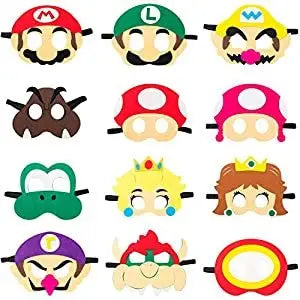 12Pcs Mask Cat Felt  Set Cartoon Puppy Toy Mask Dress up Party Favors for Theme Party Birthday Cosplay Animal Theme Masquerade
