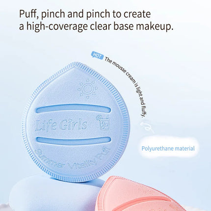 Life Girls Macaron Color Powder Puff Makeup Sponge Cushion Soft Thick for Dry Wet Use High-Coverage Base Makeup Application