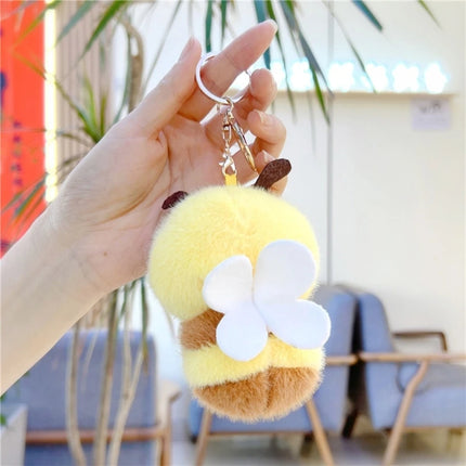 Honeybee Plush Keyring Soft with wing Stuffed Animal Keychain Accessory Bag Decoration for Everyday Use Children Birthday Gift