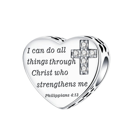 925 sterling silver wings Sister Cross pendant charms fit original 4mm Aperture bracelet charm beads necklace Diy female jewelry
