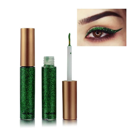 Glitter Liquid Eyeliner Set 10 Pieces Metallic Shimmer Eye Liner Long Lasting Sparkling Eyeshadow Tint Smudge Proof Cosmetics