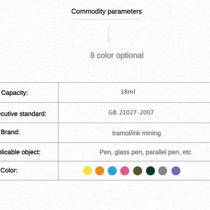 Tramol 26 Colors 18ml Various Colors Ink Glass Bottled Ink Fountain Pens Ink Cartridge School Office Supplies Stationery