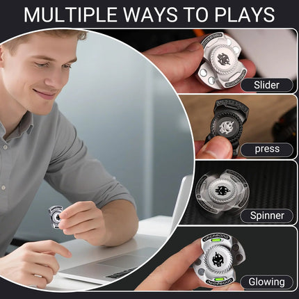 Fun 3-in-1 Play EDC Fidget Toy Personalized Skull Ghost Fidget Spinner Alloy Metal Fidget Slider Stress Relief Toy ADHD Tools