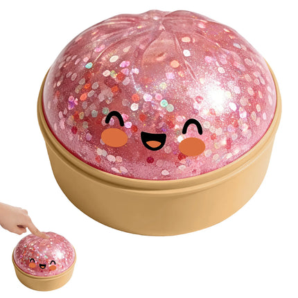 Dumpling Squishy 1pcs Glitter Steamed Bun Pinch Music Simulation Steam Buns Shape Cute And Fun Relieve Stress Squish Dumplings
