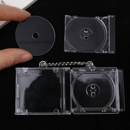 1/30Pcs Blank Album Mini CD Case Keychain DIY Peripheral Commemorative Keyring for Car Backpack Key Pendant Hanging Decoration