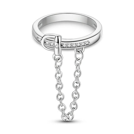 Shine Zircon Ring 925 Silver Original Stone Multi Layer Simple Infinitely Wide Rings For Women FineJewelry Wedding Party Gift