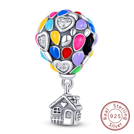 Original 925 Sterling Silver Charm Beads Love Heart Family Charms Pendant Fit Bracelet Charm Women DIY Jewelry Gift