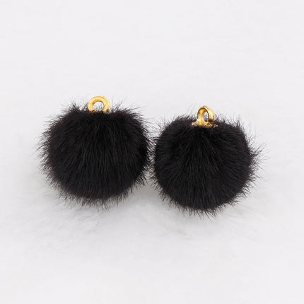 10pcs Plush Fur Covered Ball Beads Charms DIY Pompom Beads Pendant for Necklace Earring Bracelet Jewelry Making Supplies Finding