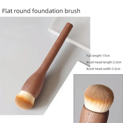 1Pcs European Vintage Wood Handle Makeup Brush High Quality Walnut Loose Powder Blush Foundation Contour Brush Super Soft