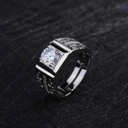 925 Sterling Silver fine big Crystal Open Rings For Man Women Fashion Party wedding party designer jewelry Charms couple Gifts