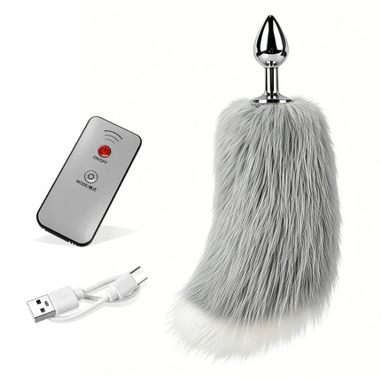 Wireless Remote Control Fox Tail Metal Anal Plug Vibrating Tail Butt Plug Vibrator For Women Dildos Stimulator Adult Sex Toys
