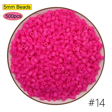 DIY Plastic 5mm Perler Hama Beads Fuse Beads Toys Eco-friendly Material Pegboard Iron Pixel Puzzle Birthday Gift for Boys Girls