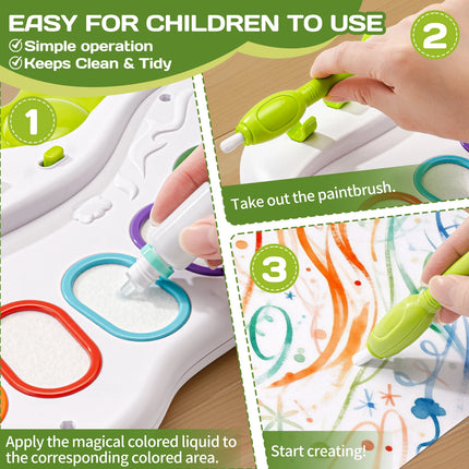 Kids Mess-Free Drawing Paint Palette, Non-Toxic Educational Toy for Children, Safe for Skin and Clothes, Ideal for Home & School