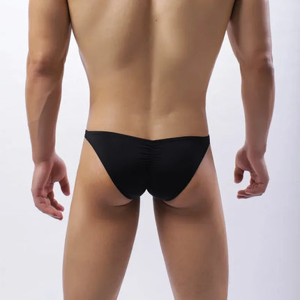 Large Size Wrinkle Male Briefs High Elastic Ice Silk Man Underwear Solid Color Youth Thin Section Comfortable Breathable Sexy