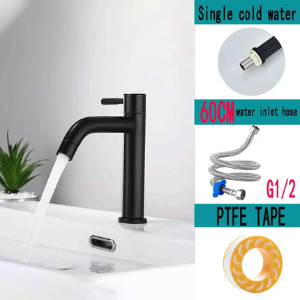 G1/2 'cold basin faucet stainless steel bathroom sink faucet deck installation basin sink faucet