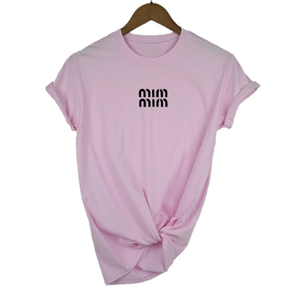 Cotton T-Shirt for Women's Short Sleeve Summer Print Top Fashion Trend Tee Round Neck Clothes
