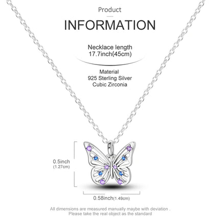 925 Sterling Silver Necklace Dreamcatcher Painting Plate Butterfly Necklace Fit Original Charms Fine Jewelry DIY Women Fashion