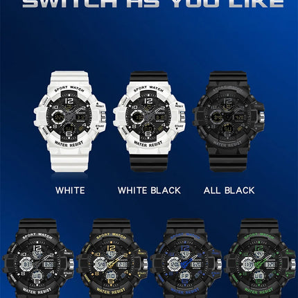 SANDA LED Digital Men Watch G Style Military Sports Electronic Double Display Date waterproof Quartz Watch Relogio Masculino