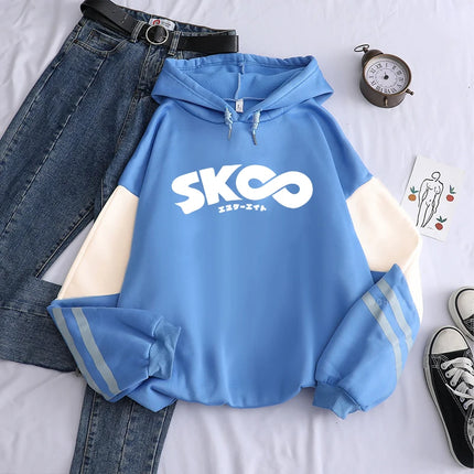 Japan Anime Sk8 The Infinity Patchwork Hoodies Cartoon Skateboard Boys Funny Graphic Streetwear Women Korean Oversize Sweatshirt