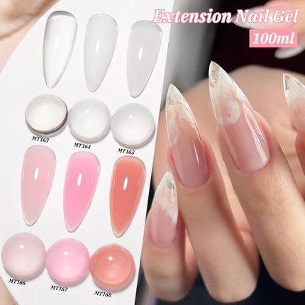 100ml Clear White Pink Extension Nail Gel UV LED Cured Builder Nail Gel Acrylic French Nail Art Semi Permanent UV Gel Varnish