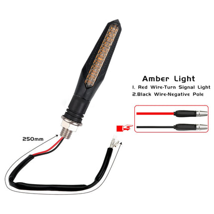 2Pcs Motorcycle Turn Signal Lights Universal LED Motorbike Turning Indicators Daytime Running Waterproof 12V Motorbike Lights