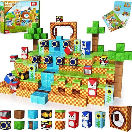 Magnetic Blocks 150 Pieces - Magma Mine World DIY Educational