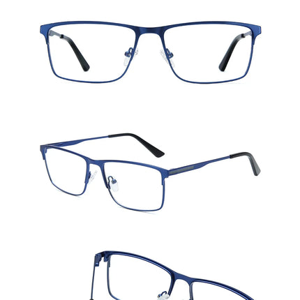 ZENOTTIC Alloy Square Progressive Prescription Glasses for Men Anti Blue Light/Photochromic Optical Eyeglasses