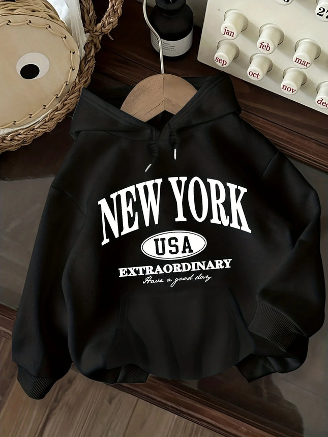 2026 New York USA Letter Print Casual Women'S Hoodie Fashion Harajuku Kawaii T-shirt Women's Y2K Clothing oversized hoodie