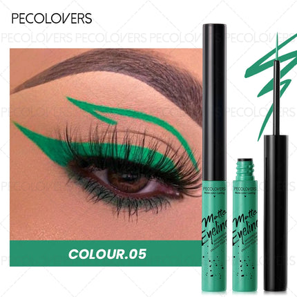 1PC Matte Colored Liquid Eyeliner Pen, Quick Drying, Smooth, Black/brown/blue, for A Charming Halloween Christmas Eye Makeup