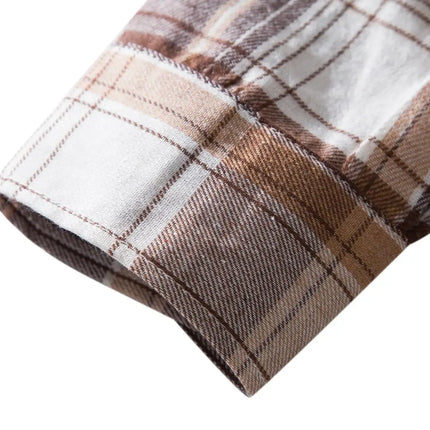 Autumn Hot Sale Of The Season Men's Plaid Hooded Casual Shirt Independent Station Cross-Border Checkered Hoodie Style Floral Patchwork