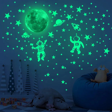 DIY Glow-in-the-Dark Star and Moon Wall Decals: PVC Glow-in-the-Dark Space Stickers, Perfect for Kids' Bedrooms and Home Decor
